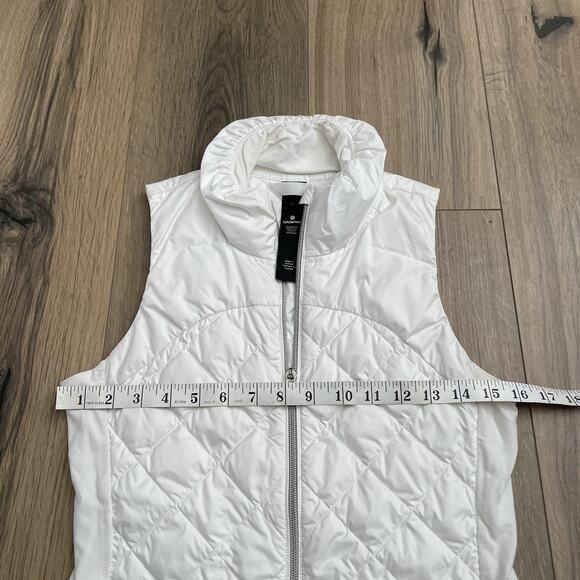 Lululemon Down For A Run Puffer Vest White Womens Size 4 Zip Up Hip Length - Picture 6 of 10